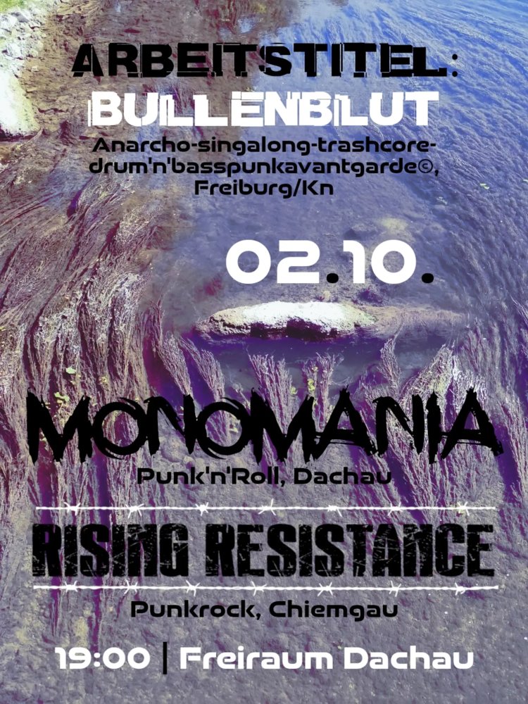 RISING RESISTANCE + MONOMANIA + ARBEITSTITEL:BULLENBLUT