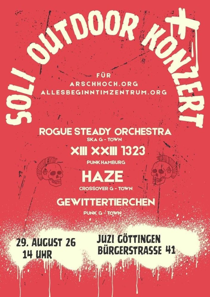 Soli - Open Air vor dem Juzi mit ROGUE STEADY ORCHESTRA, 1323, HAZE und GEWITTERTIERCHEN