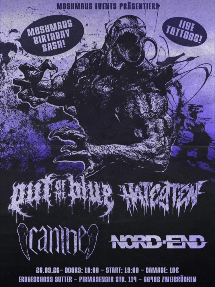 Out of the Blue + Hate9Ten + Canine + Nord.End