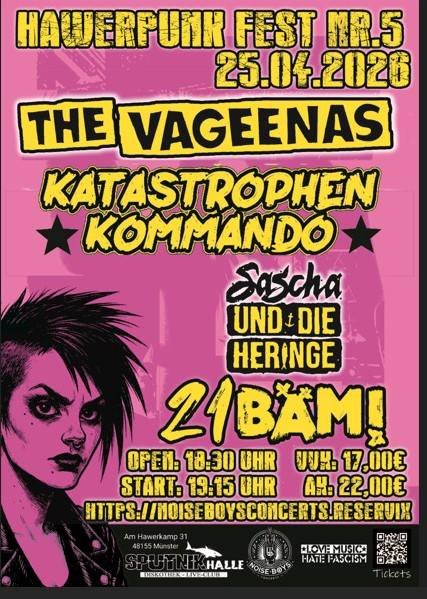 Hawerpunk Fest 5: Vageenas, Katastrophen Kommando,Sascha und die Heringe,21 BÄM!