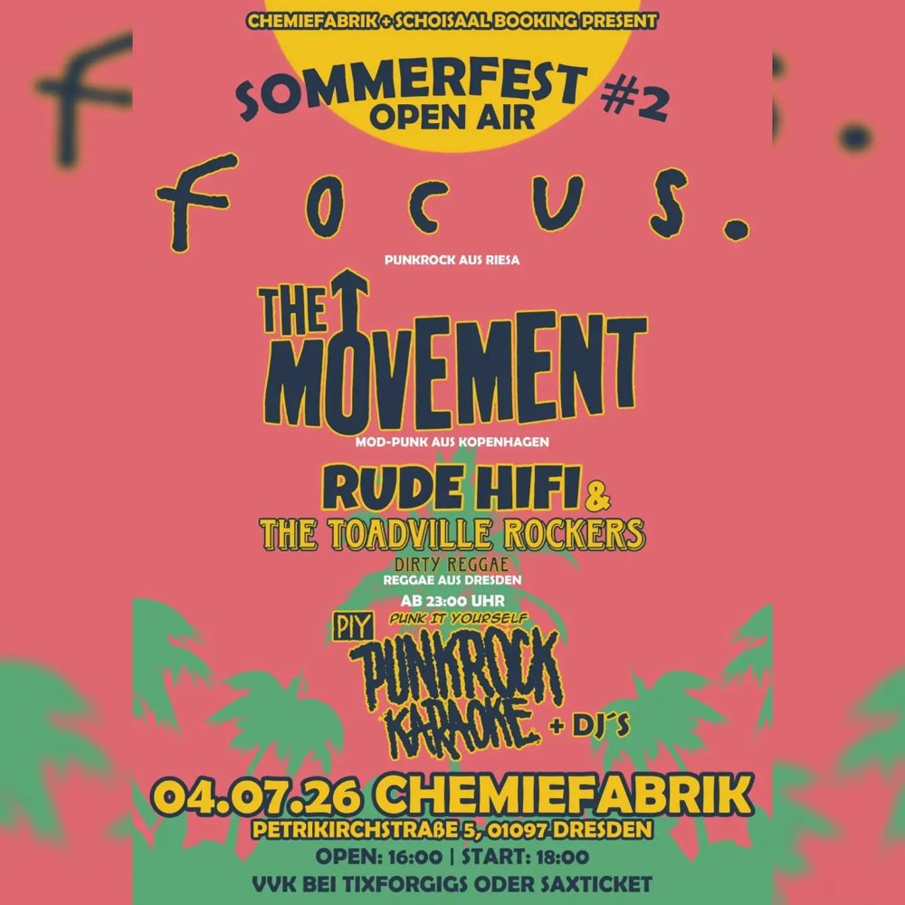 Focus + The Movement + Rude Hifi & the Toadville Rockers