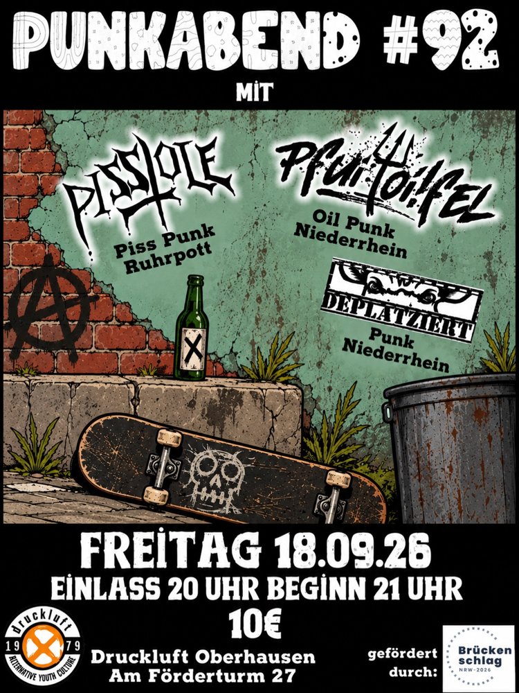 Punkabend #92: Pisstole + Pfui Toifel + Deplatziert