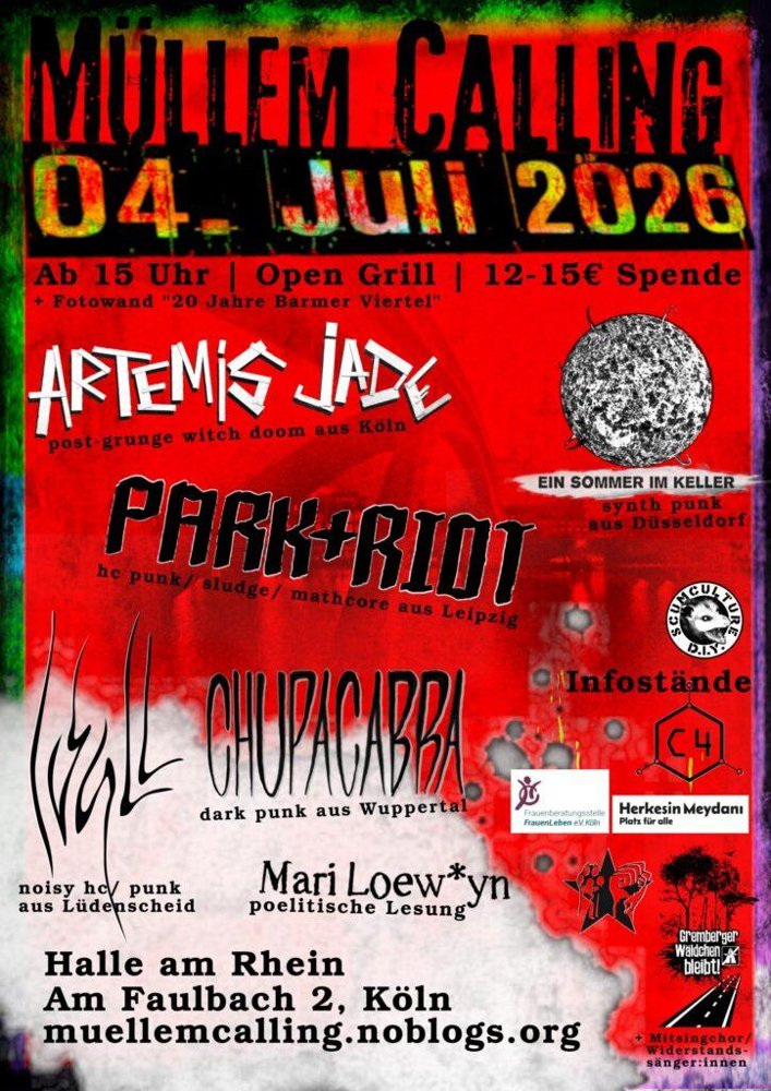Müllem Calling: Artemis Jade / Ein Sommer im Keller / Park+Riot / Chupacabra / Idyll