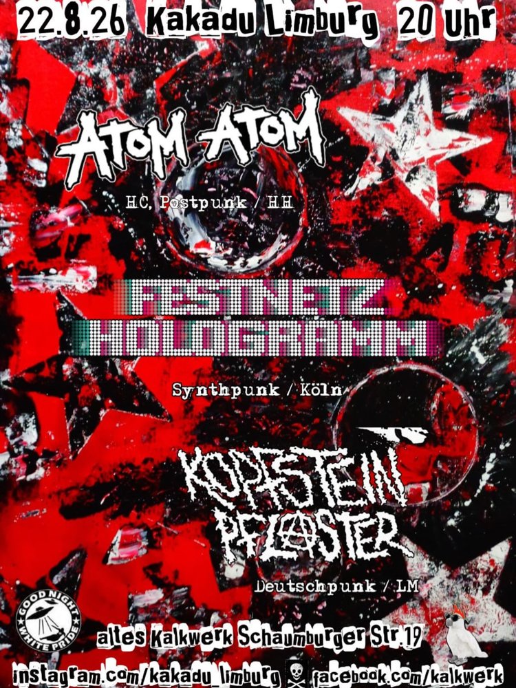 Atom Atom + Festnetz Hologramm + Kopfsteinpflaster